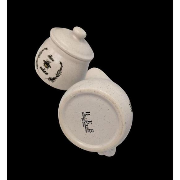 BEE COLLECTION CERAMIC CREAMER AND SUGAR BOWL BEE Nice - Picture 4 of 5